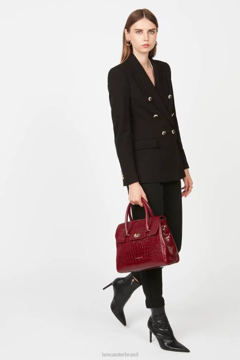 mulheres Lancaster Paris carmim bolsa exótica lezard & croco cn RBF43270