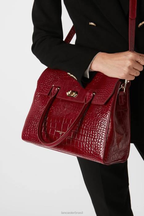 mulheres Lancaster Paris carmim bolsa exótica lezard & croco cn RBF43270