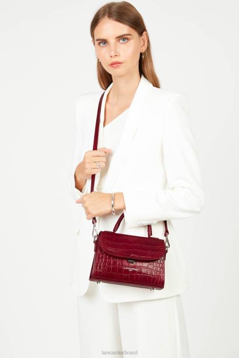 mulheres Lancaster Paris carmim bolsa pequena exótica lezard & croco fr RBF4201