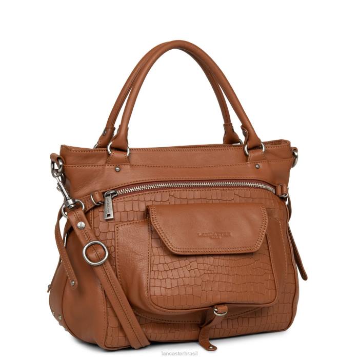 mulheres Lancaster Paris chataigne croco m bolsa macia vintage nova RBF43175