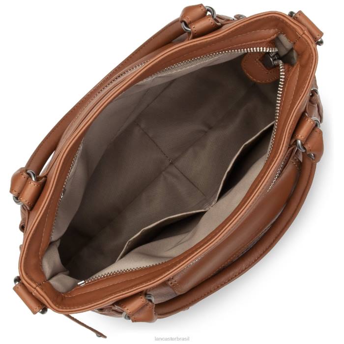 mulheres Lancaster Paris chataigne croco m bolsa macia vintage nova RBF43175