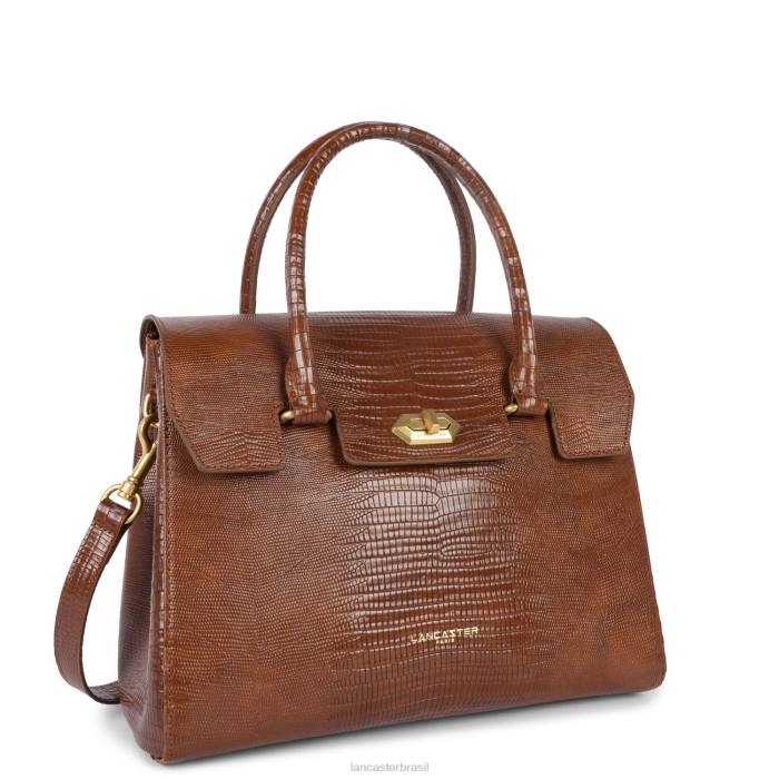 mulheres Lancaster Paris conhaque-lezard bolsa exótica lezard & croco cn RBF43268