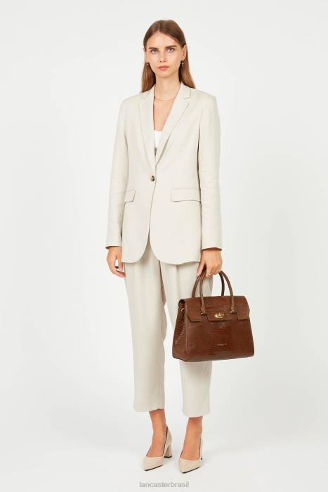 mulheres Lancaster Paris conhaque-lezard bolsa exótica lezard & croco cn RBF43268