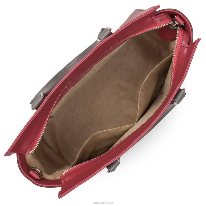 mulheres Lancaster Paris framboise-bordeaux-gris chaud bolsa saffiano intemporel RBF43168