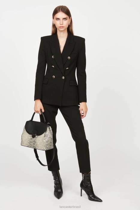 mulheres Lancaster Paris iguana negra bolsa grande pia RBF42673