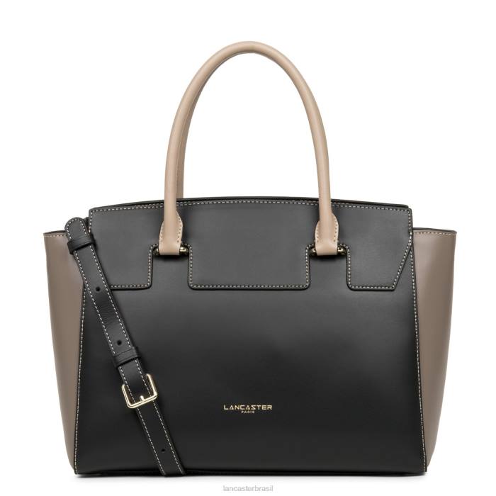 mulheres Lancaster Paris noir-taupe-nude fonce bolsa lisa ou RBF43088