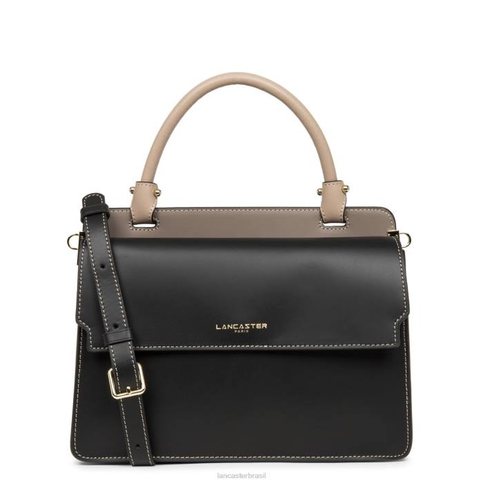 mulheres Lancaster Paris noir-taupe-nude fonce bolsa lisa ou RBF43713