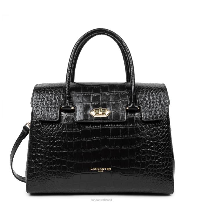 mulheres Lancaster Paris preto bolsa exótica lezard & croco cn RBF43265