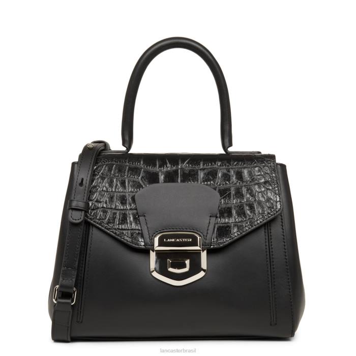 mulheres Lancaster Paris preto croco bolsa parisiense sophia RBF43620
