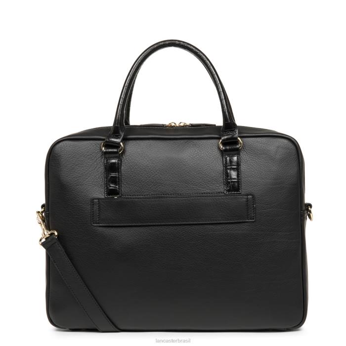 mulheres Lancaster Paris preto croco carteira porta-documentos bolsa mademoiselle business RBF43027