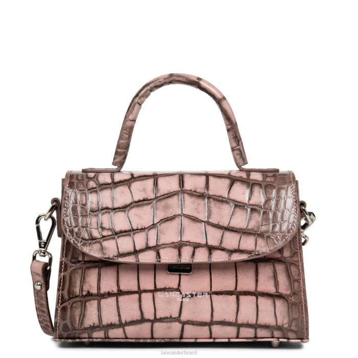 mulheres Lancaster Paris rosa cender bolsa pequena croco hors serie RBF4220
