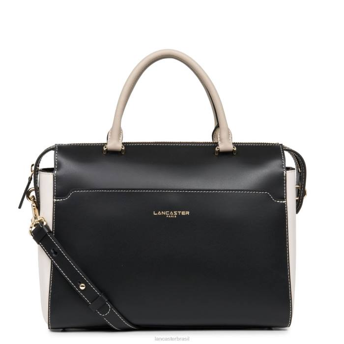 mulheres Lancaster Paris rosa noir-cru-galet bolsa lisa ou RBF43076