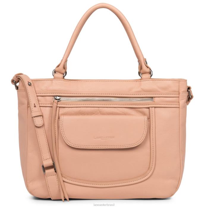 mulheres Lancaster Paris rosa nua bolsa macia vintage RBF43384