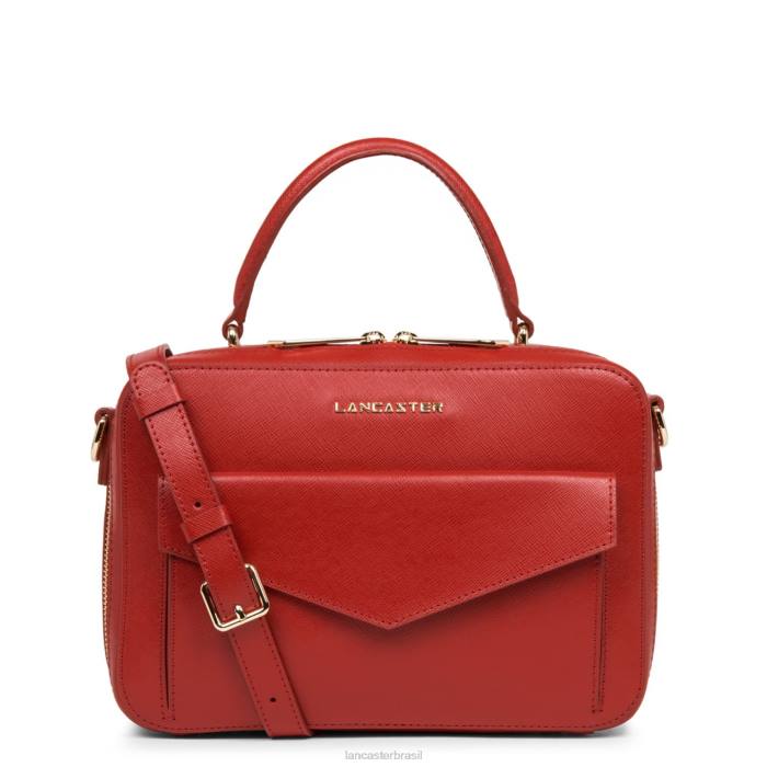 mulheres Lancaster Paris rouge bolsa saffiano assinatura RBF43451