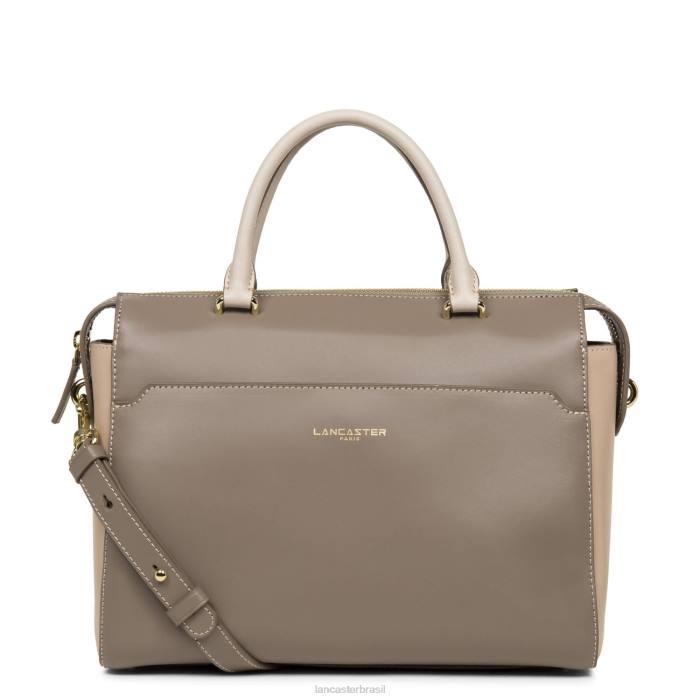 mulheres Lancaster Paris taupe-nude fonce-galet rosa bolsa lisa ou RBF43080