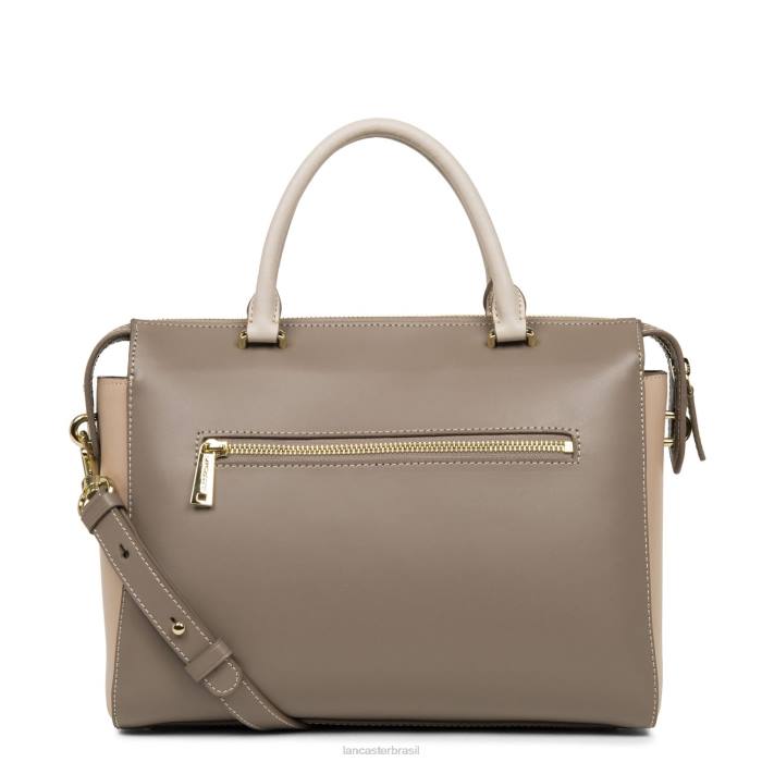mulheres Lancaster Paris taupe-nude fonce-galet rosa bolsa lisa ou RBF43080