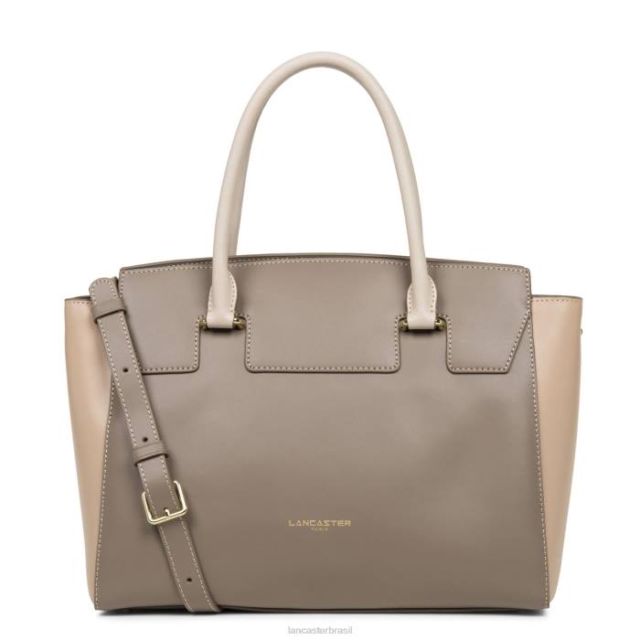 mulheres Lancaster Paris taupe-nude fonce-galet rosa bolsa lisa ou RBF43089