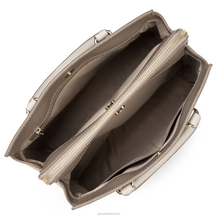 mulheres Lancaster Paris taupe-nude fonce-galet rosa bolsa lisa ou RBF43099