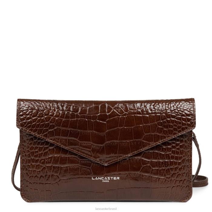 mulheres Lancaster Paris Chataigne clutch exótica lezard & croco fr RBF41255