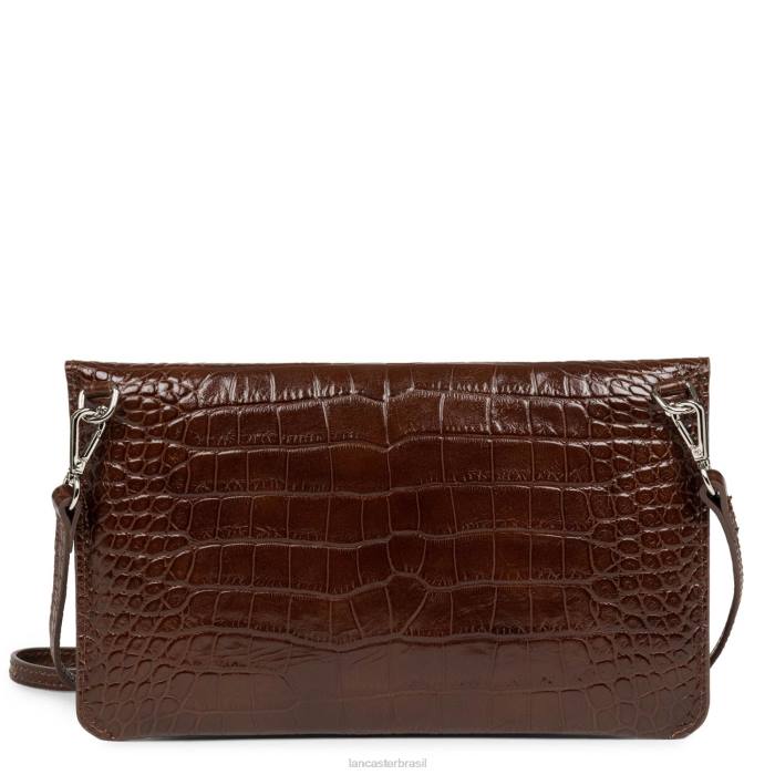 mulheres Lancaster Paris Chataigne clutch exótica lezard & croco fr RBF41255