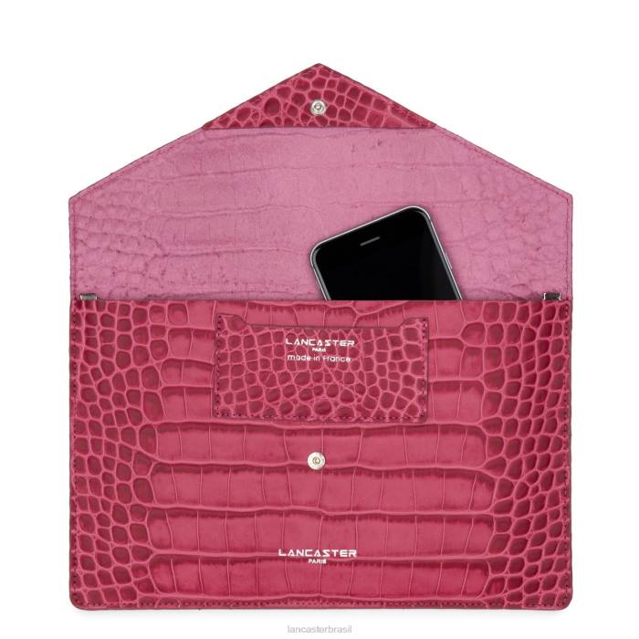 mulheres Lancaster Paris Fuxia clutch exótica croco RBF41172