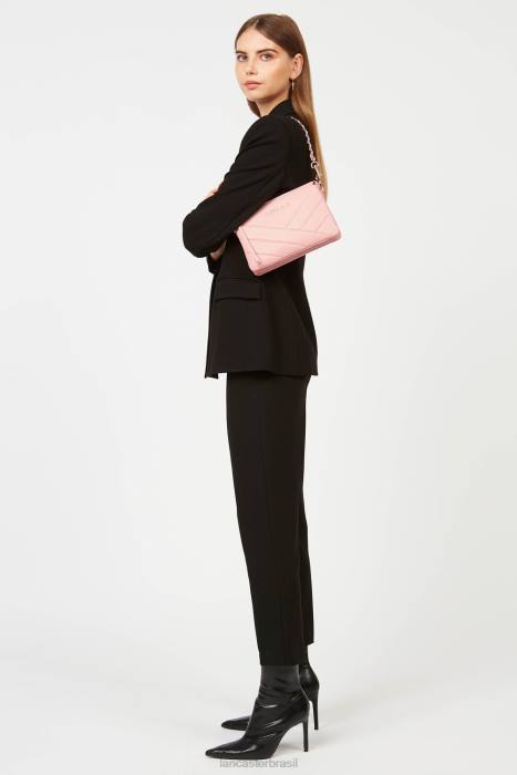 mulheres Lancaster Paris Rosa Clara clutch pequena matelassê macio RBF41030