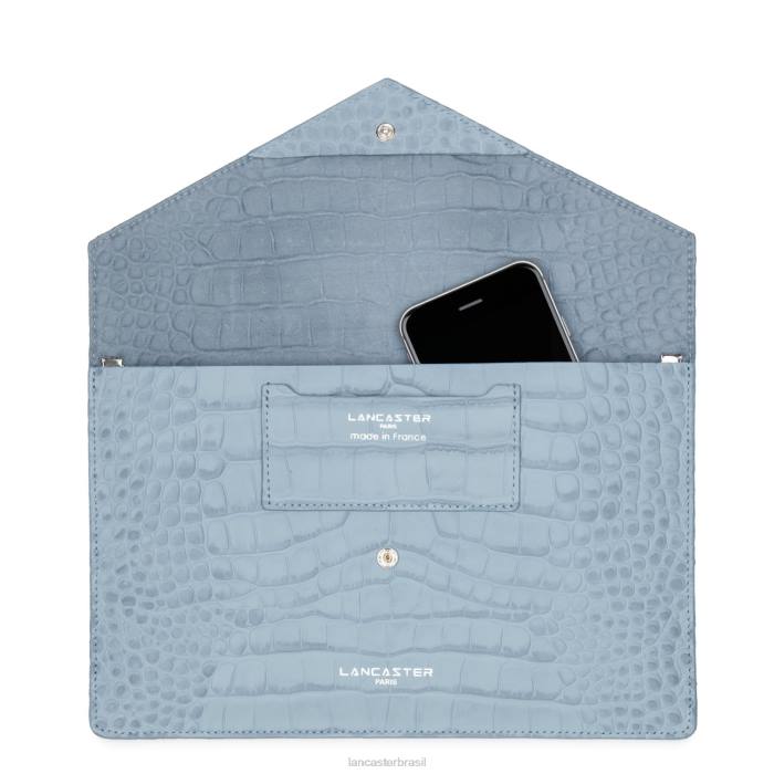 mulheres Lancaster Paris azul cendre clutch exótica croco RBF41170