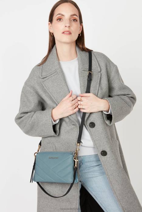 mulheres Lancaster Paris azul cendre clutch pequena matelassê selvagem RBF41230