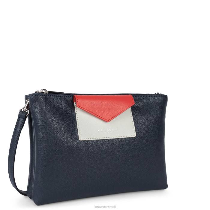 mulheres Lancaster Paris azul fonce-marfim-corail Maya de embreagem dupla RBF4685