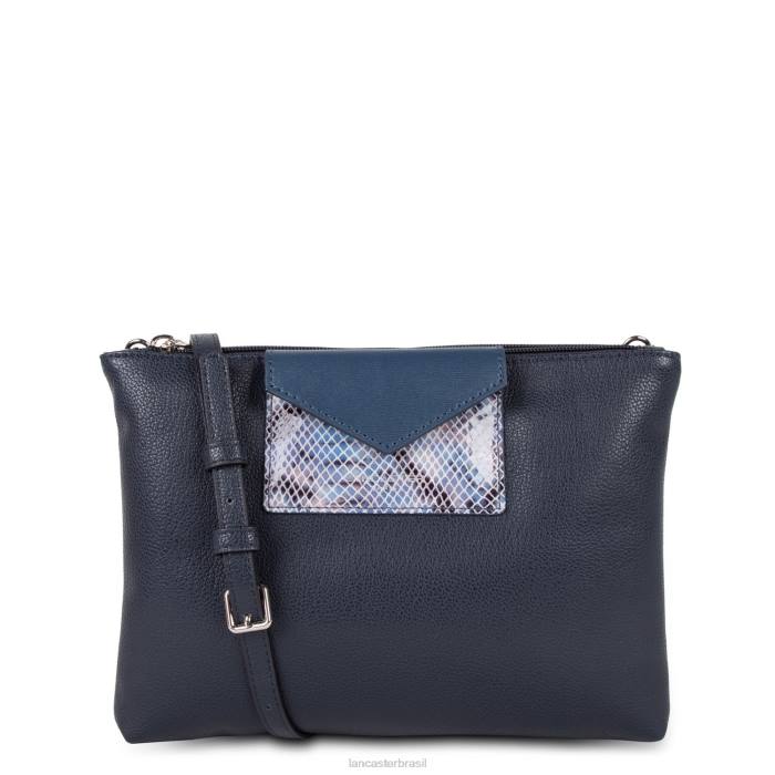 mulheres Lancaster Paris azul fonce-python Maya de embreagem dupla RBF4658