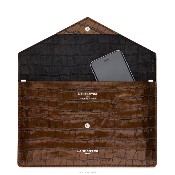 mulheres Lancaster Paris bronze clutch exótica croco RBF41163