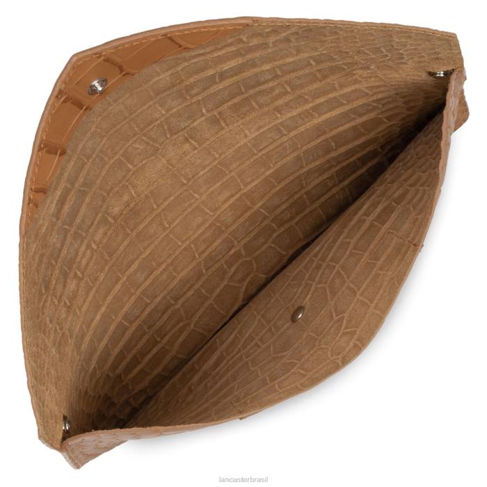 mulheres Lancaster Paris camelo clutch exótica croco RBF41171