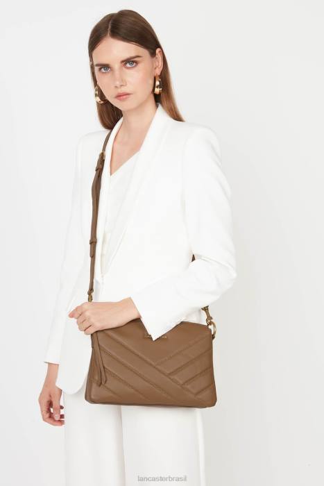 mulheres Lancaster Paris camelo m clutch matelassê macio RBF41233