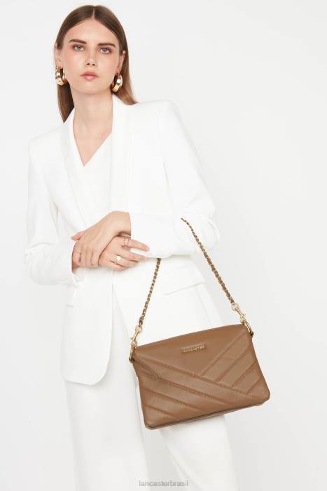 mulheres Lancaster Paris camelo m clutch matelassê macio RBF41233
