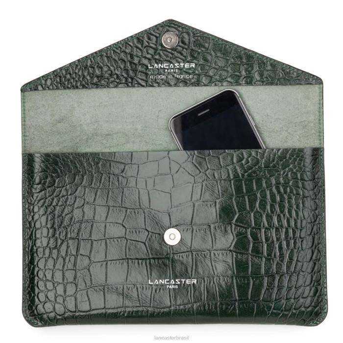 mulheres Lancaster Paris floresta verde clutch exótica lezard & croco fr RBF41257