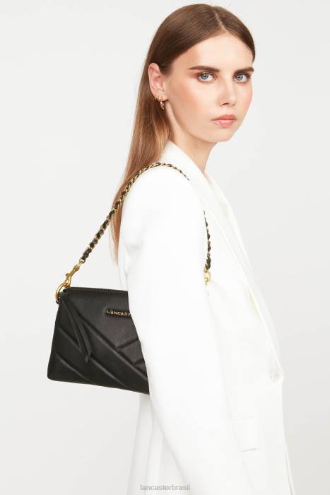 mulheres Lancaster Paris preto clutch pequena matelassê macio RBF41020