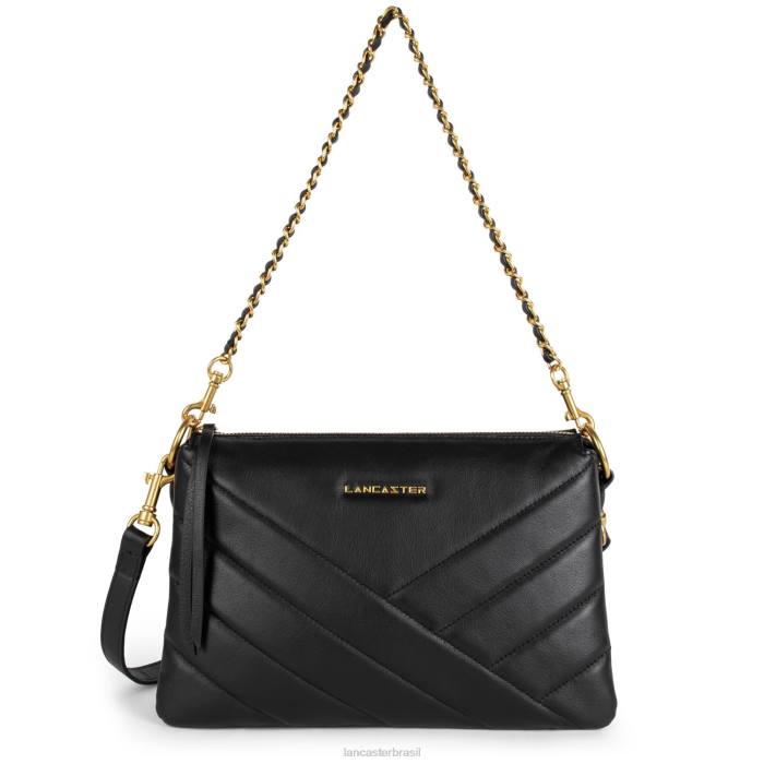 mulheres Lancaster Paris preto m clutch matelassê macio RBF41231