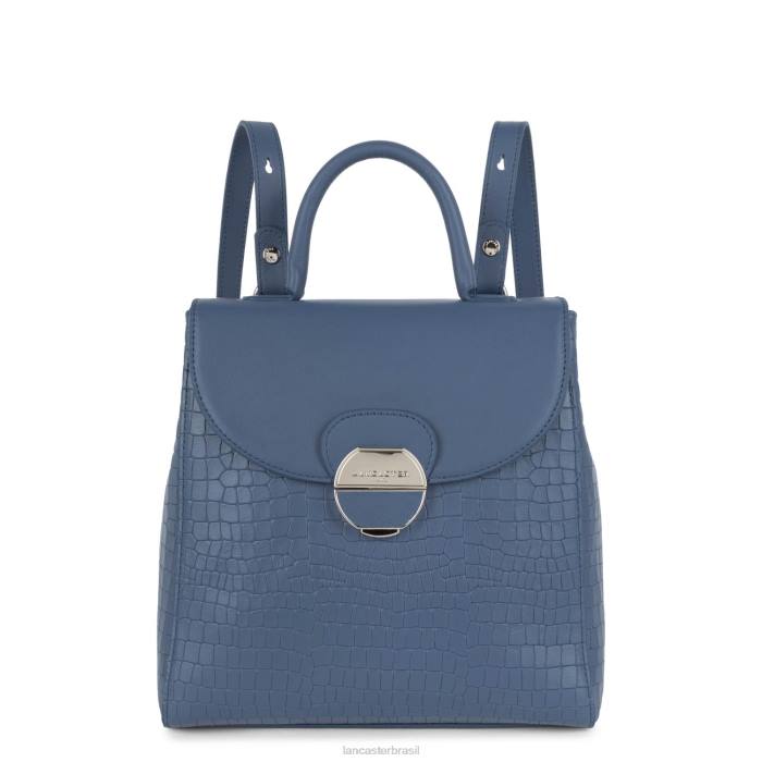 mulheres Lancaster Paris azul croco mochila pia RBF44566