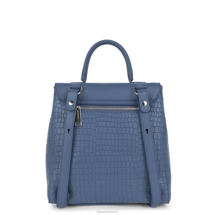 mulheres Lancaster Paris azul croco mochila pia RBF44566