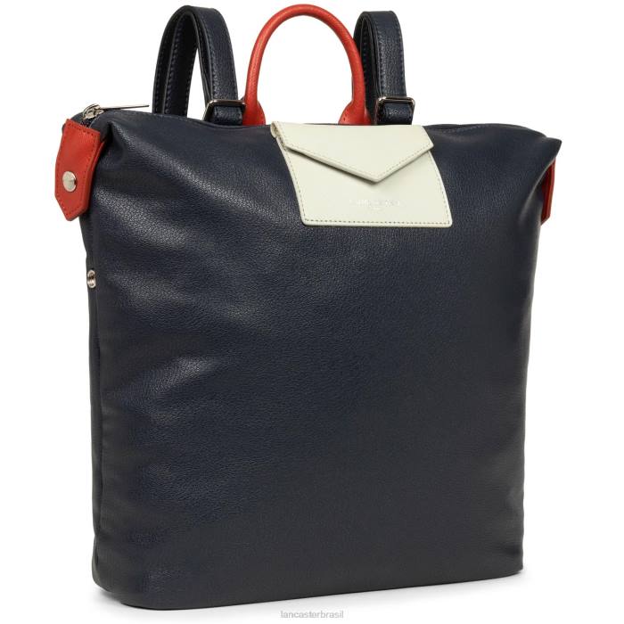 mulheres Lancaster Paris azul fonce-gris clair-rouge mochila maia RBF44638