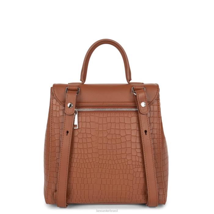 mulheres Lancaster Paris conhaque croco mochila pia RBF44567