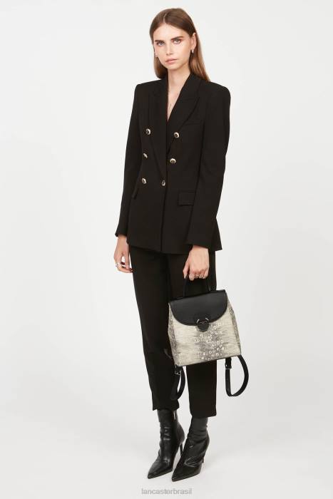 mulheres Lancaster Paris iguana negra mochila pia RBF44568
