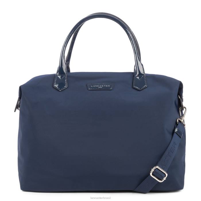 mulheres Lancaster Paris azul fonce bolsa tote grande básica verni RBF43056