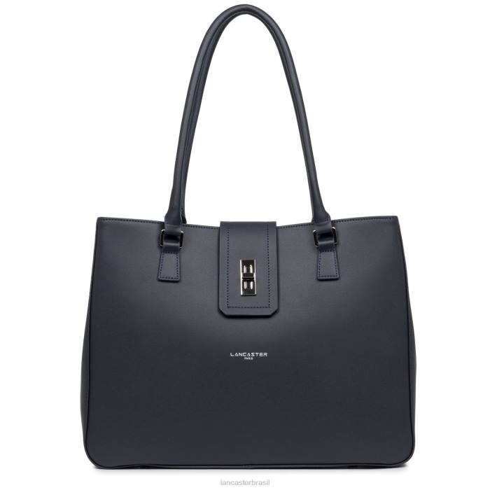 mulheres Lancaster Paris azul fonce bolsa tote grande city mae RBF44428