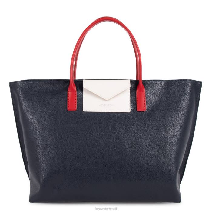 mulheres Lancaster Paris azul fonce-cru-rouge bolsa grande maia RBF4737
