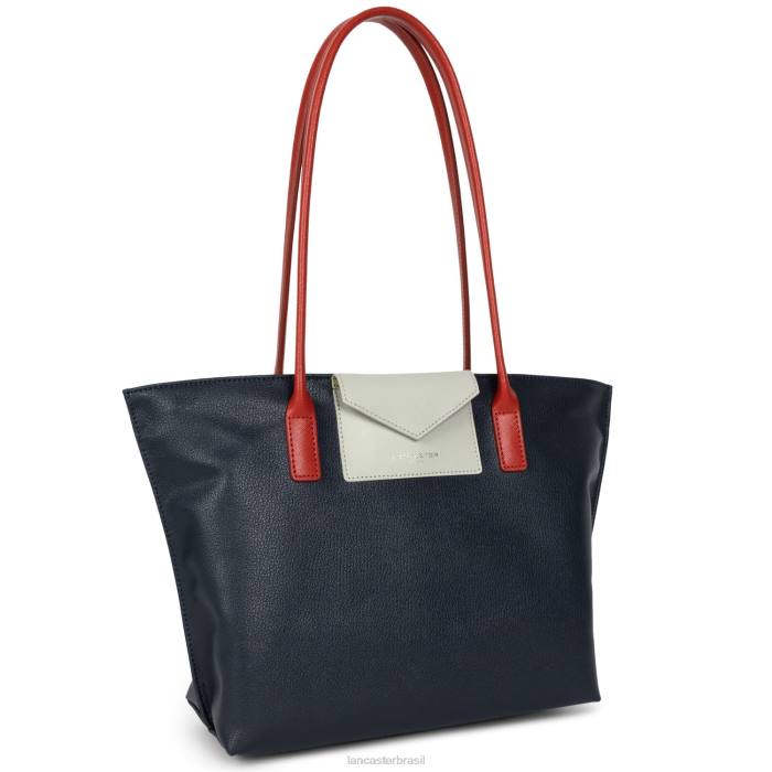 mulheres Lancaster Paris azul fonce-gris clair-rouge bolsa tote maya RBF42848