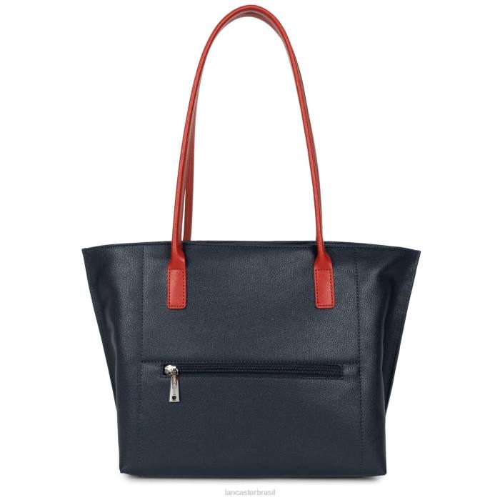 mulheres Lancaster Paris azul fonce-gris clair-rouge bolsa tote maya RBF42848