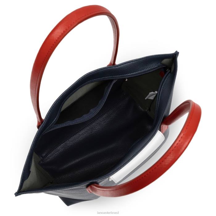 mulheres Lancaster Paris azul fonce-gris clair-rouge bolsa tote maya RBF42848