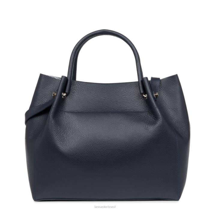 mulheres Lancaster Paris azul fonce-in-argent bolsa tote foulonne dupla RBF42982