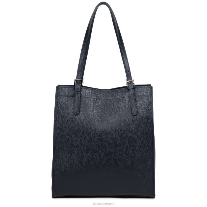 mulheres Lancaster Paris azul fonce-in-argent bolsa tote foulonne dupla RBF43362